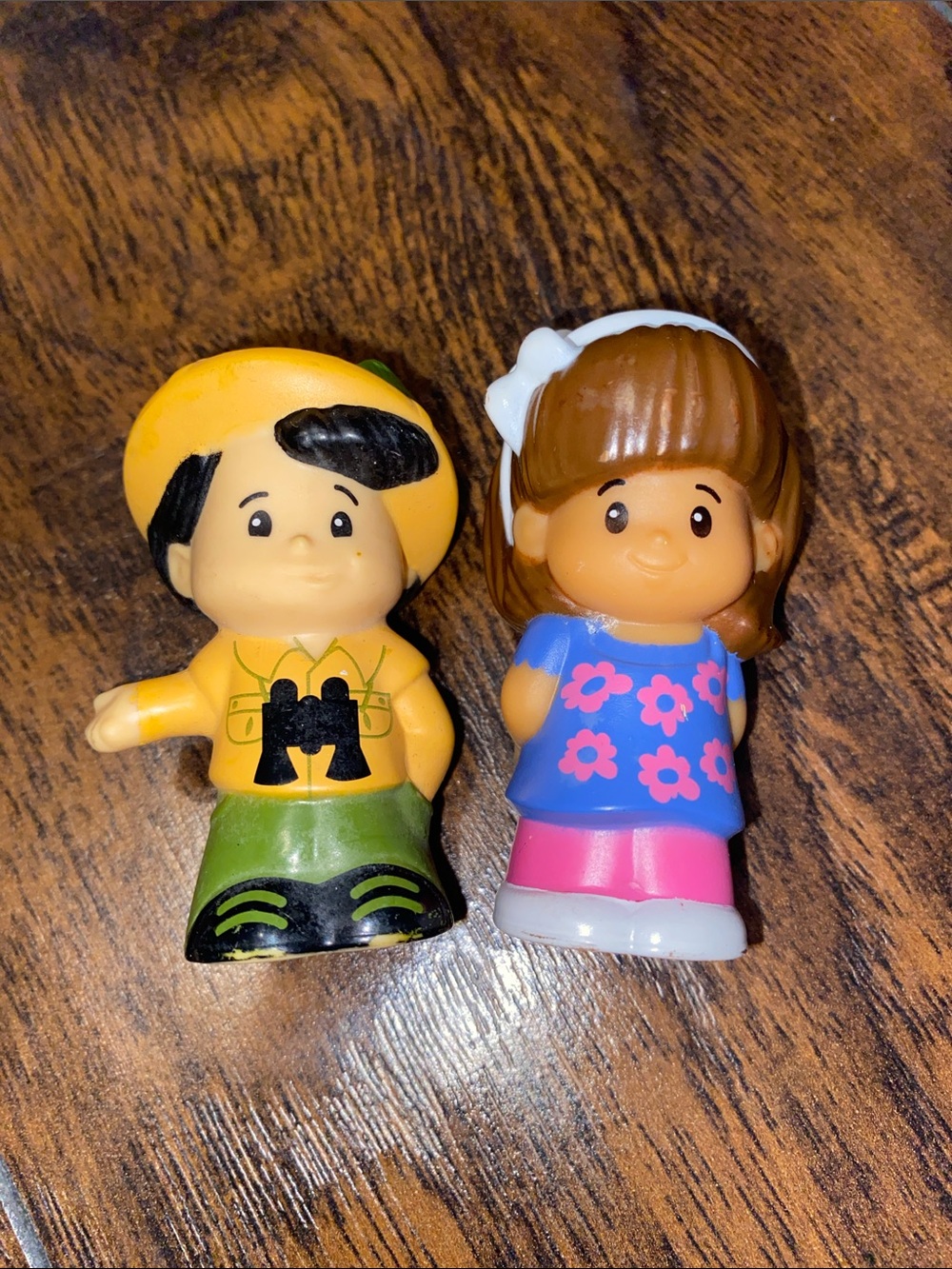 Pair of Yellow & Blue Kids Toy Figurines - Playful Boy and Girl Set